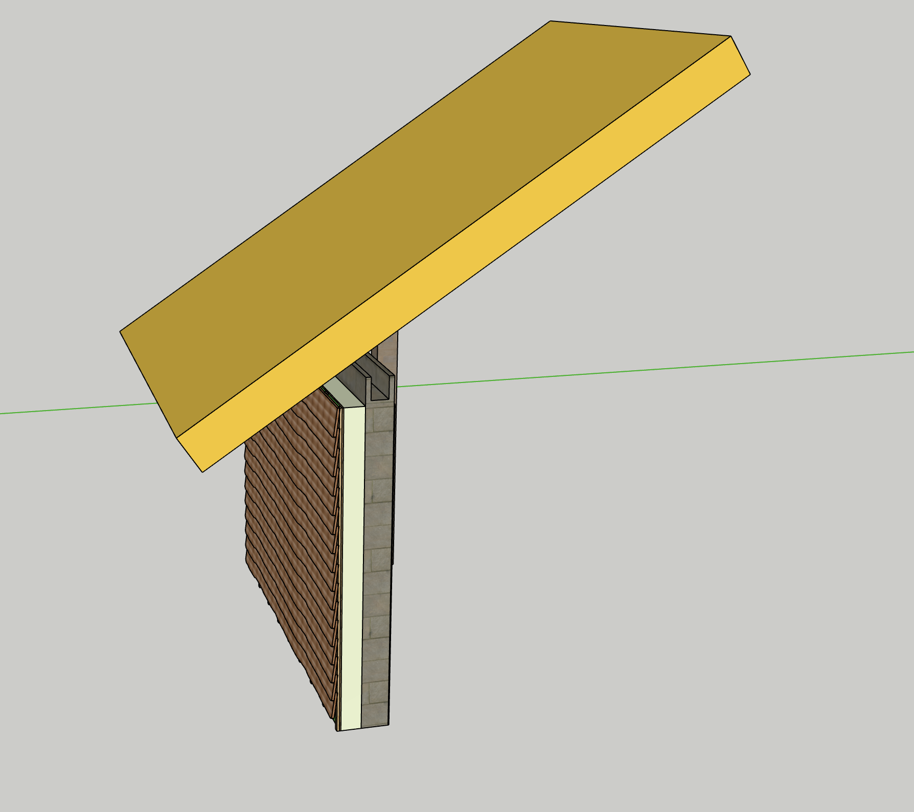 Wall assembly detail — SketchUp model