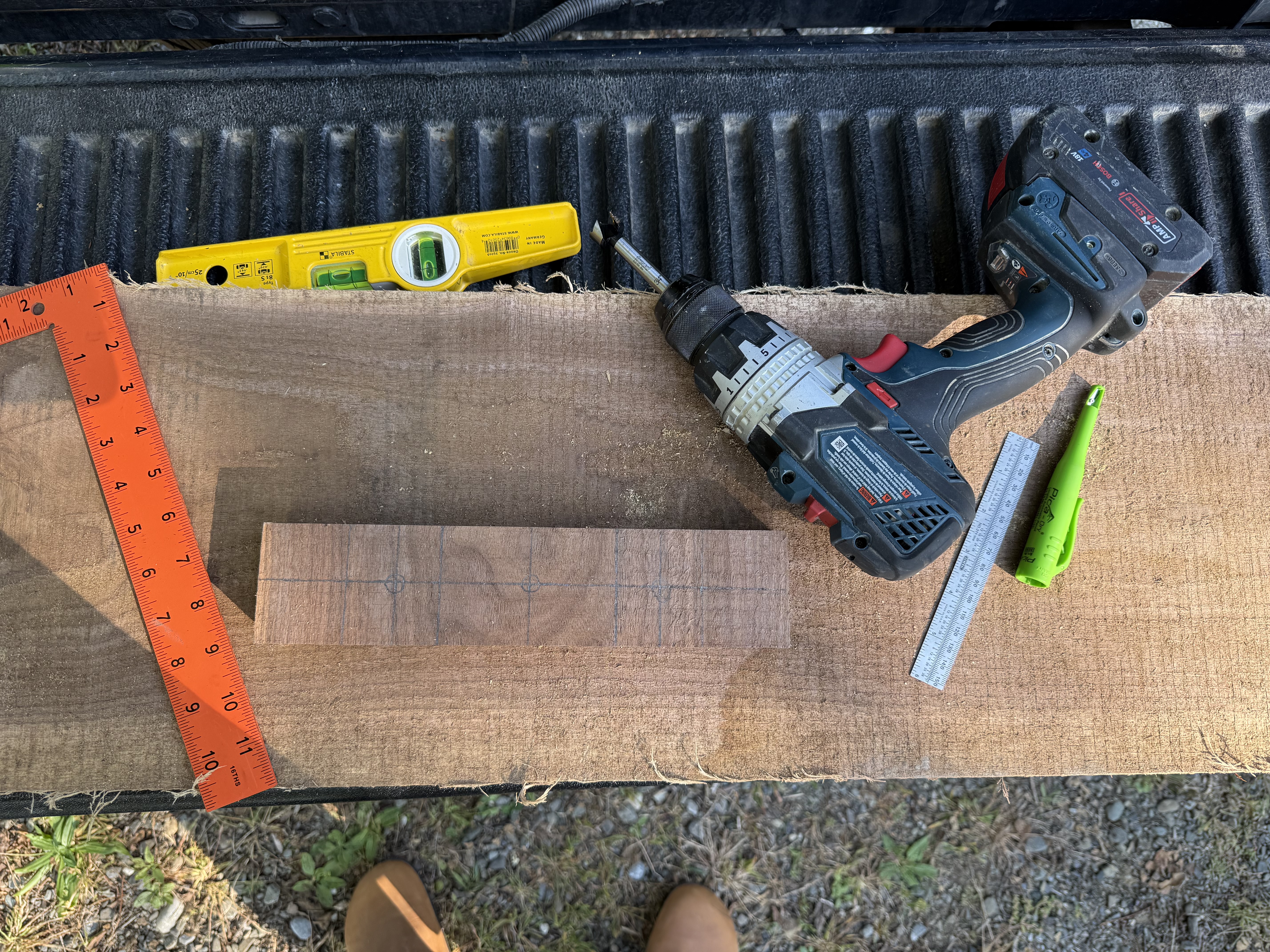 Field work — timber layout and tools