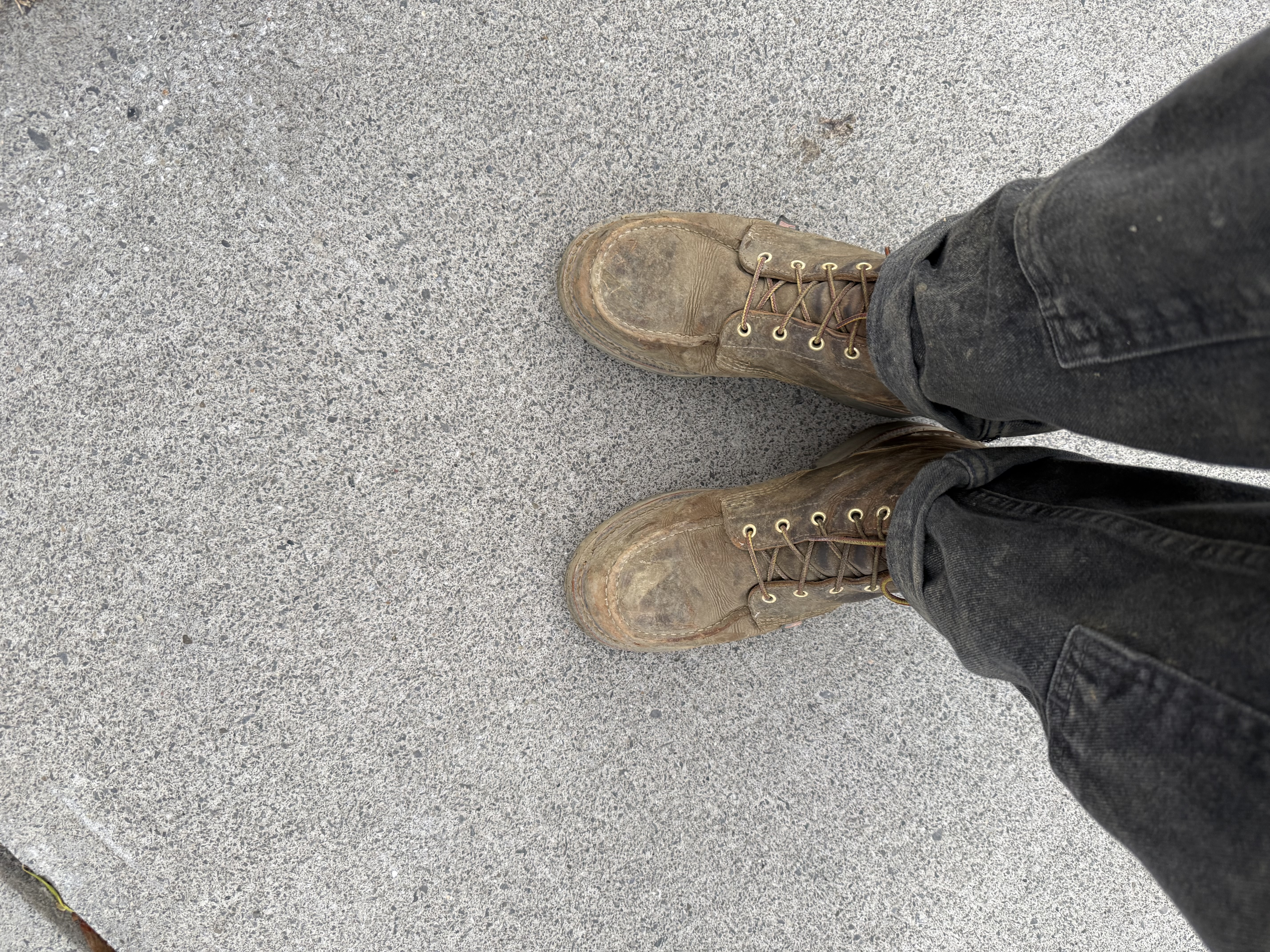 On site — work boots on concrete